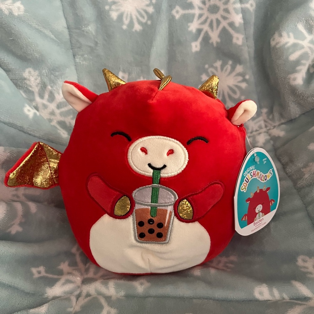 8” Baiden the Boba Drinking Dragon Squishmallow
